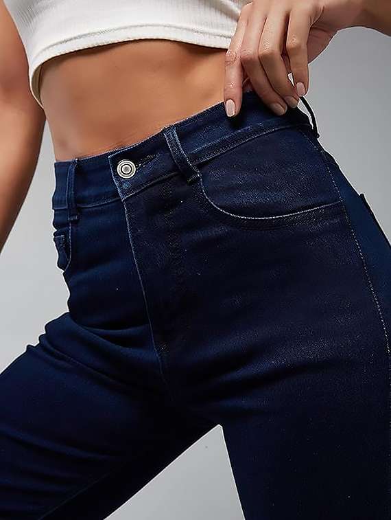 women plain high rise bootcut jeans - 22319246 -  Standard Image - 1