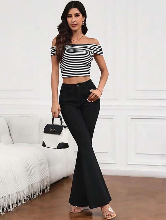 women plain high rise bootcut jeans - 22319492 -  Standard Image - 4