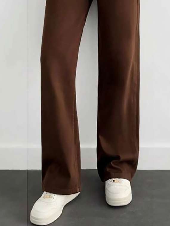 women plain high rise wide leg jeans - 22319502 -  Standard Image - 4