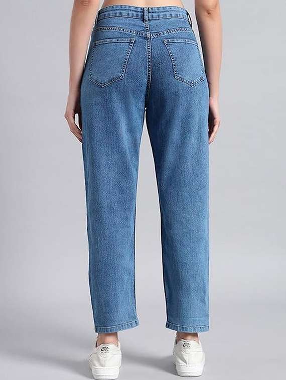 women solid high rise stright jean - 22319527 -  Standard Image - 1