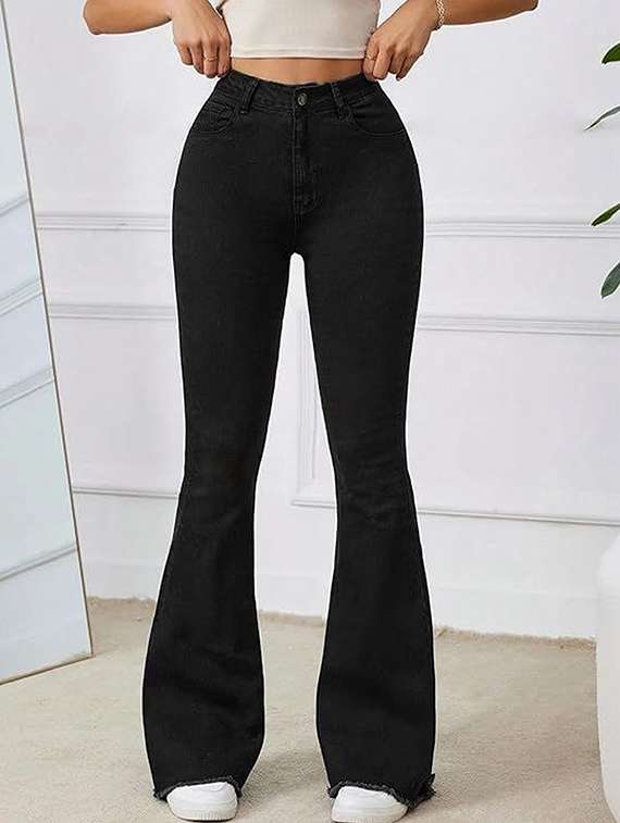 women solid high rise bootcut jean - 22319533 -  Standard Image - 1