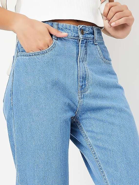 Women Solid High Rise Straight Jean - 22319548 -  Standard Image - 4