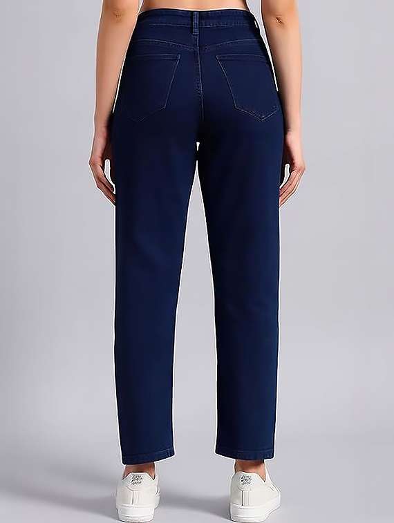 women solid high rise straight jean - 22319558 -  Standard Image - 1
