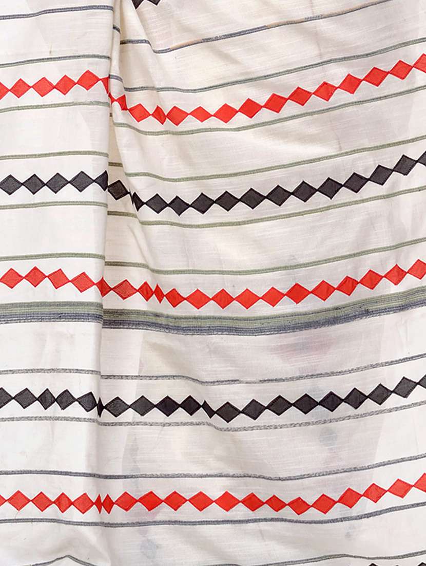 women solid with work handloom saree with blouse - 22319595 -  Standard Image - 4