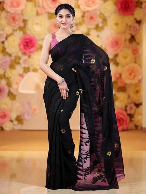 Women Self Design Jamdani Saree