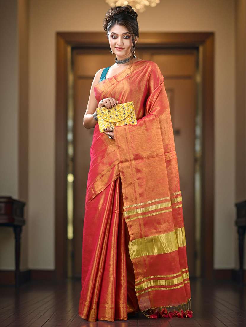 women solid plain saree with blouse