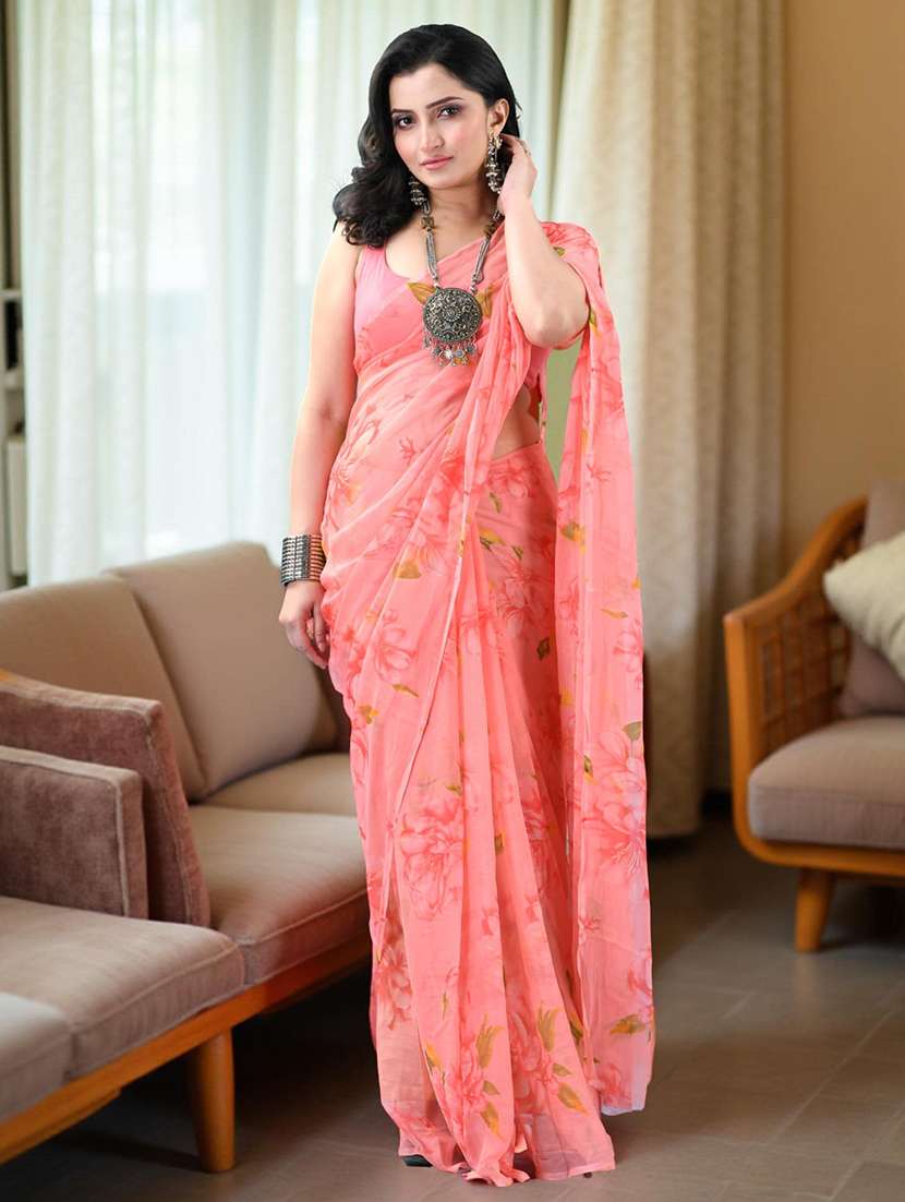 women floral printed saree - 22319625 -  Standard Image - 1