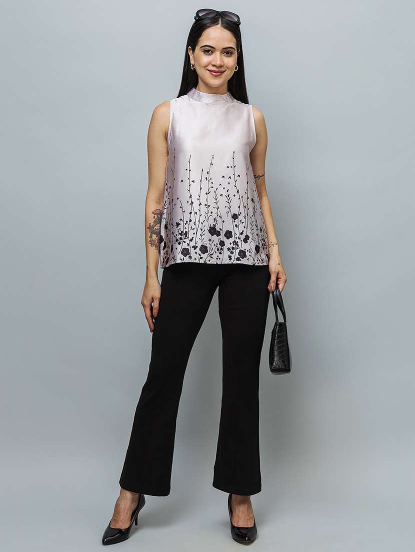 women printed sleeveless a-line top - 22319654 -  Standard Image - 4