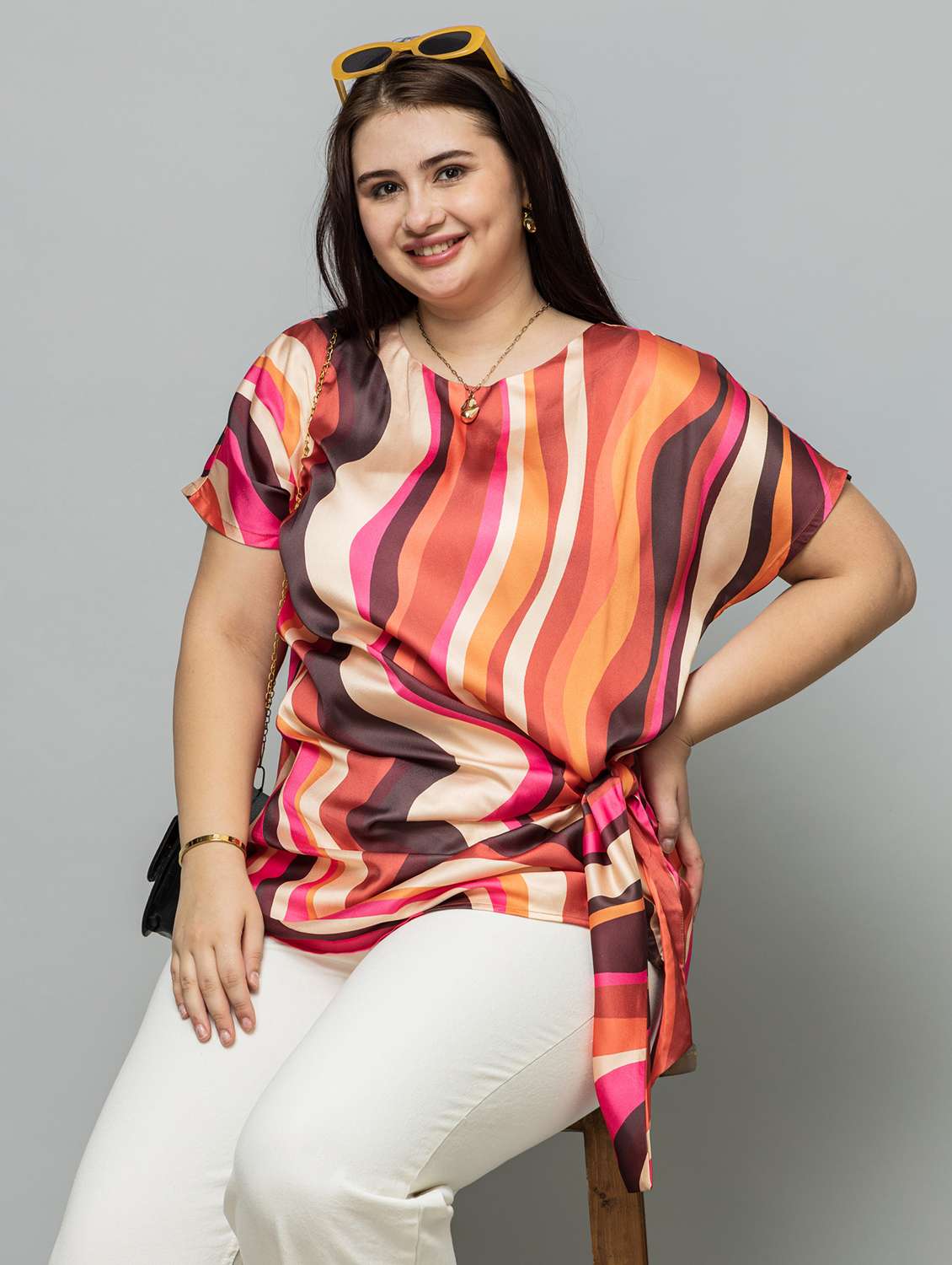 women plus size printed short sleeve top - 22319656 -  Standard Image - 6