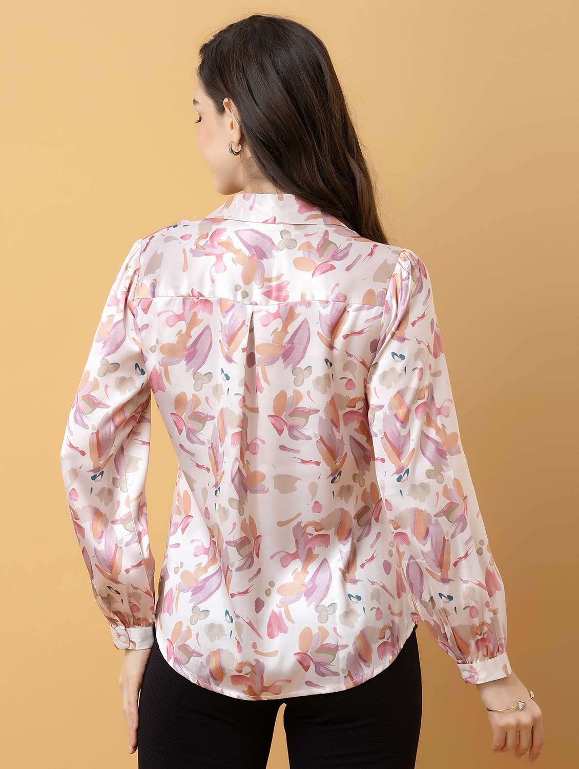 women printed collared long sleeve shirt - 22319658 -  Standard Image - 4