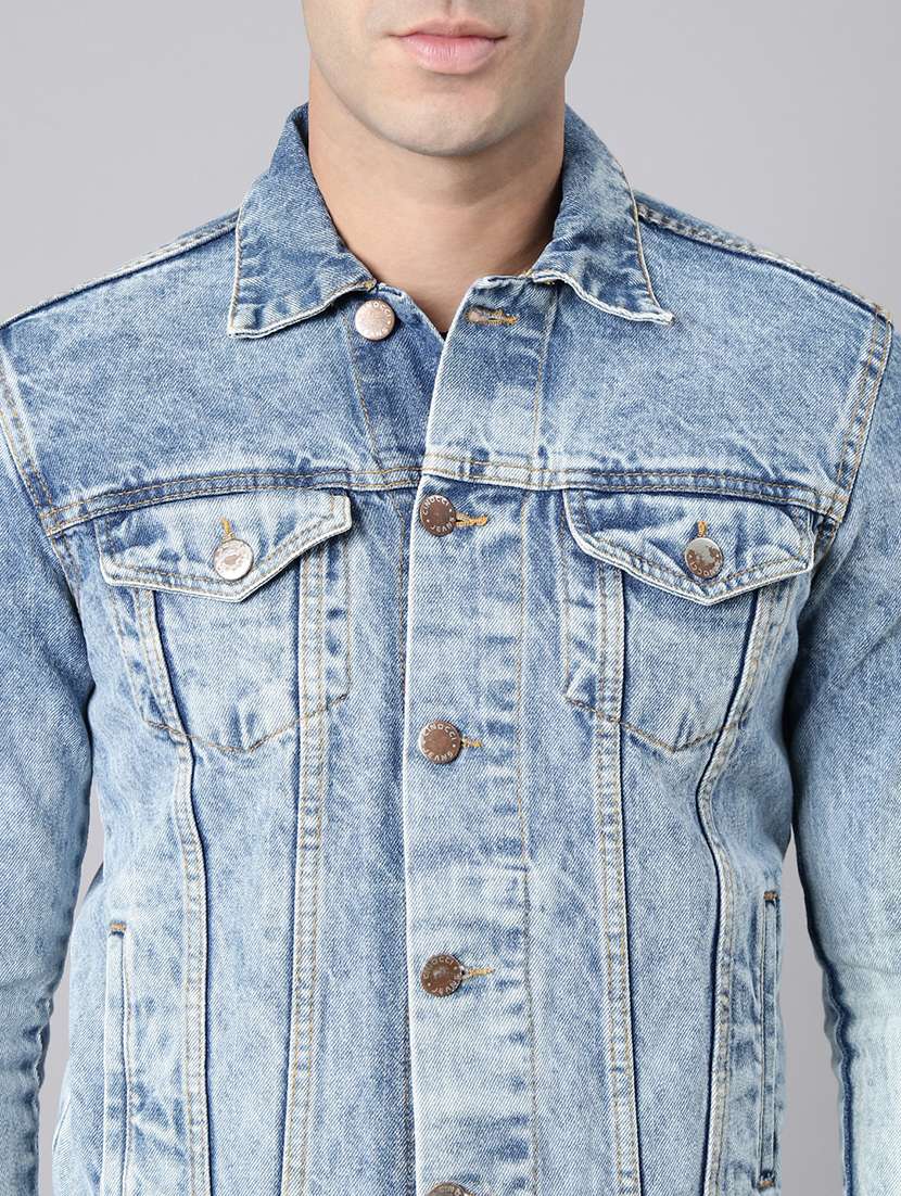 men washed long sleeve denim jacket - 22319739 -  Standard Image - 4