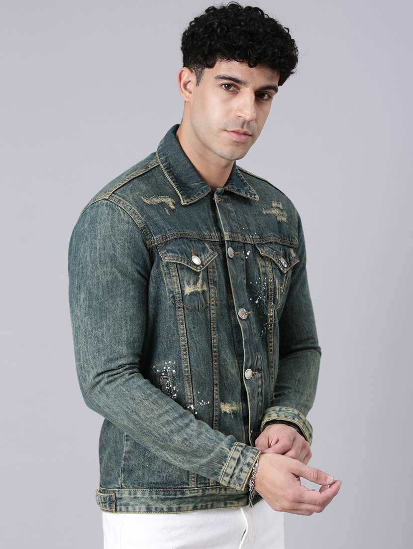 men washed long sleeve denim jacket - 22319745 -  Standard Image - 1