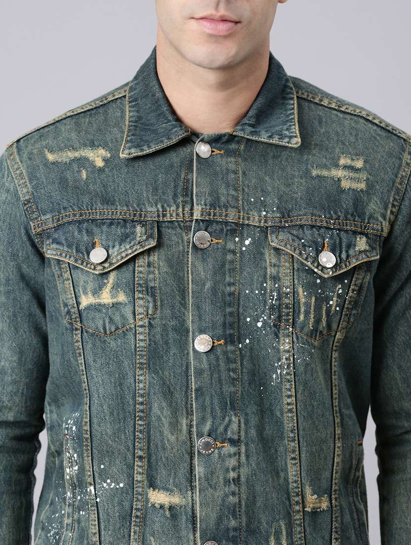 men washed long sleeve denim jacket - 22319745 -  Standard Image - 4