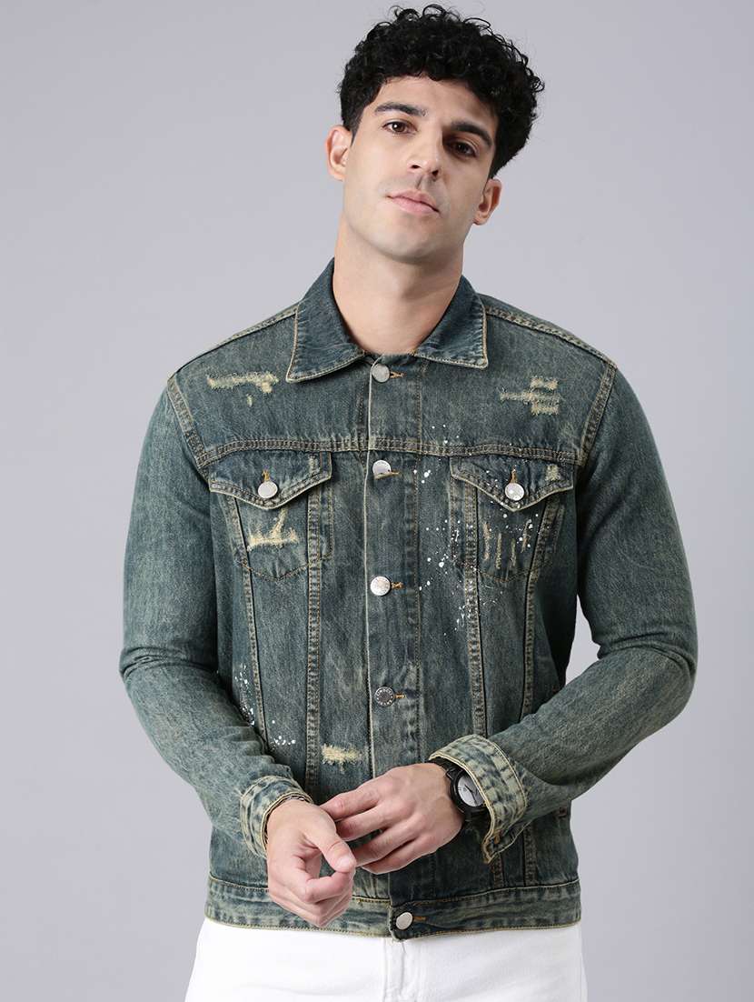 men washed long sleeve denim jacket - 22319745 -  Standard Image - 6
