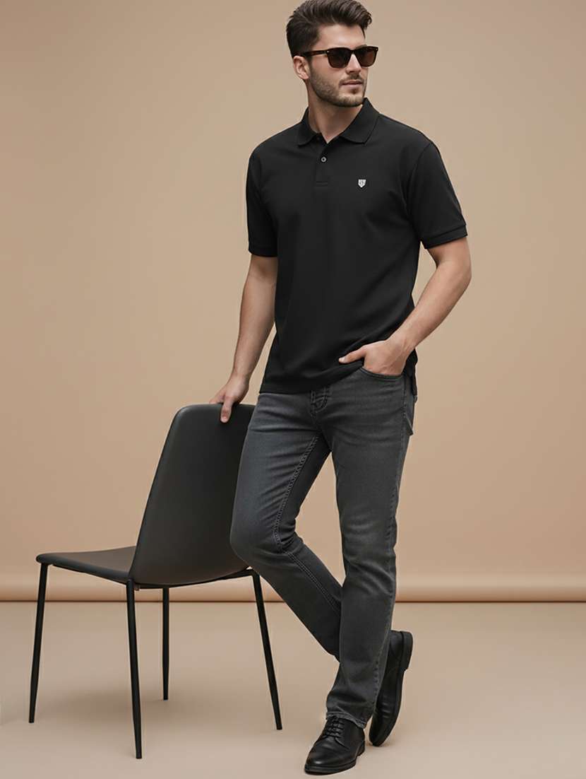 men solid short sleeve regular fit polo t-shirt - 22319778 -  Standard Image - 4