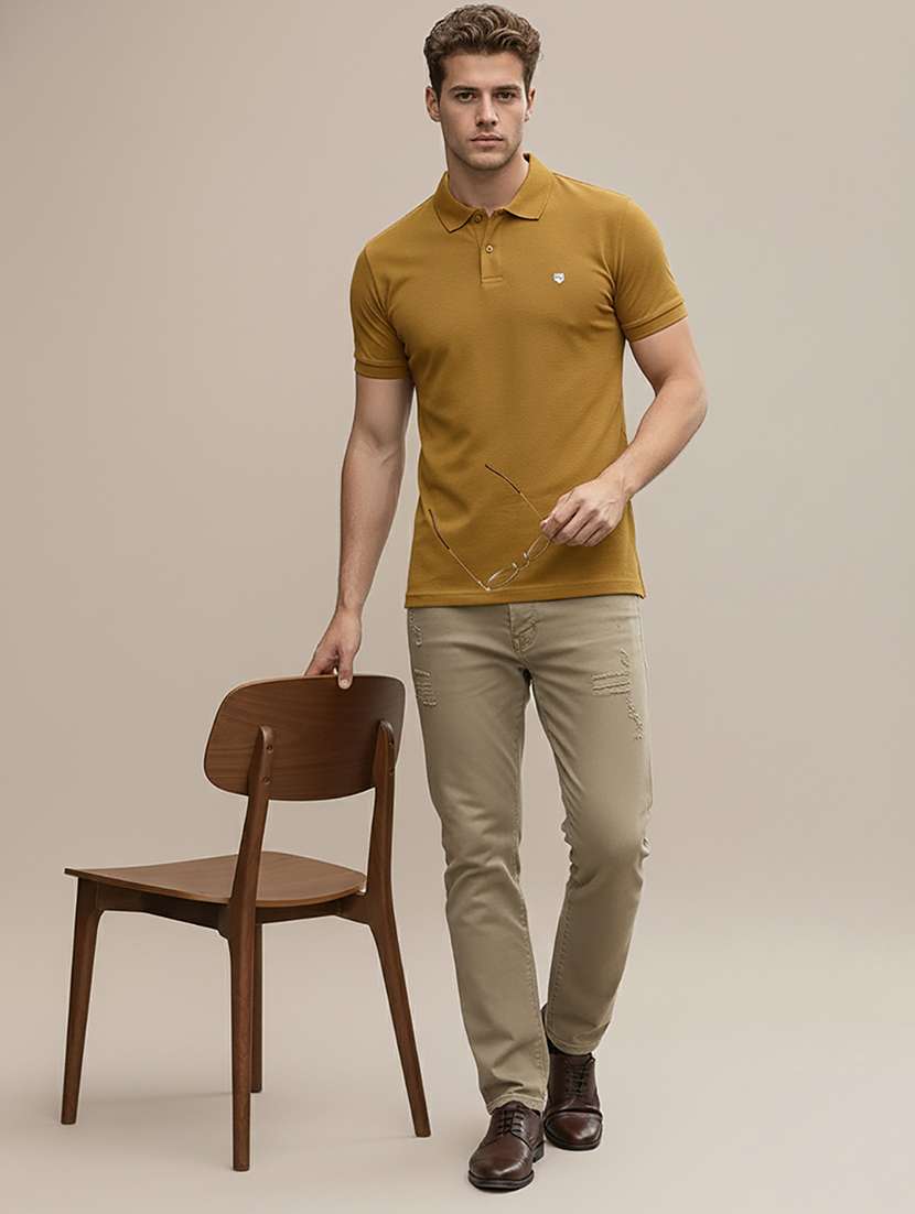 men solid short sleeve regular fit polo t-shirt - 22319784 -  Standard Image - 4