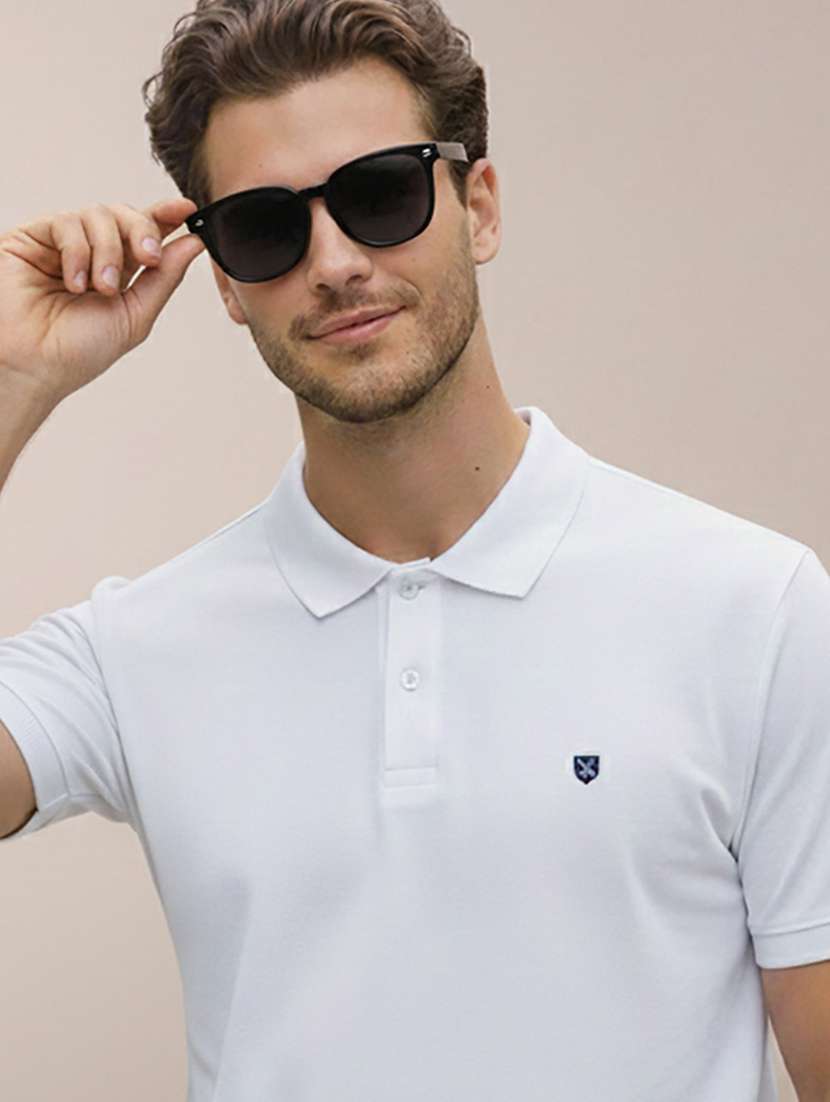 men solid short sleeve regular fit polo t-shirt - 22319788 -  Standard Image - 1