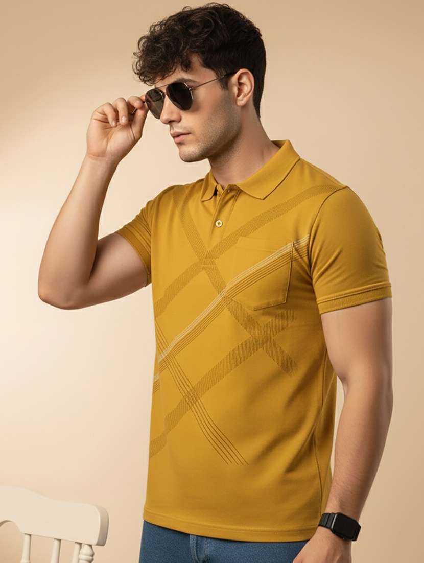 men printed short sleeve regular fit polo t-shirt - 22319850 -  Standard Image - 1