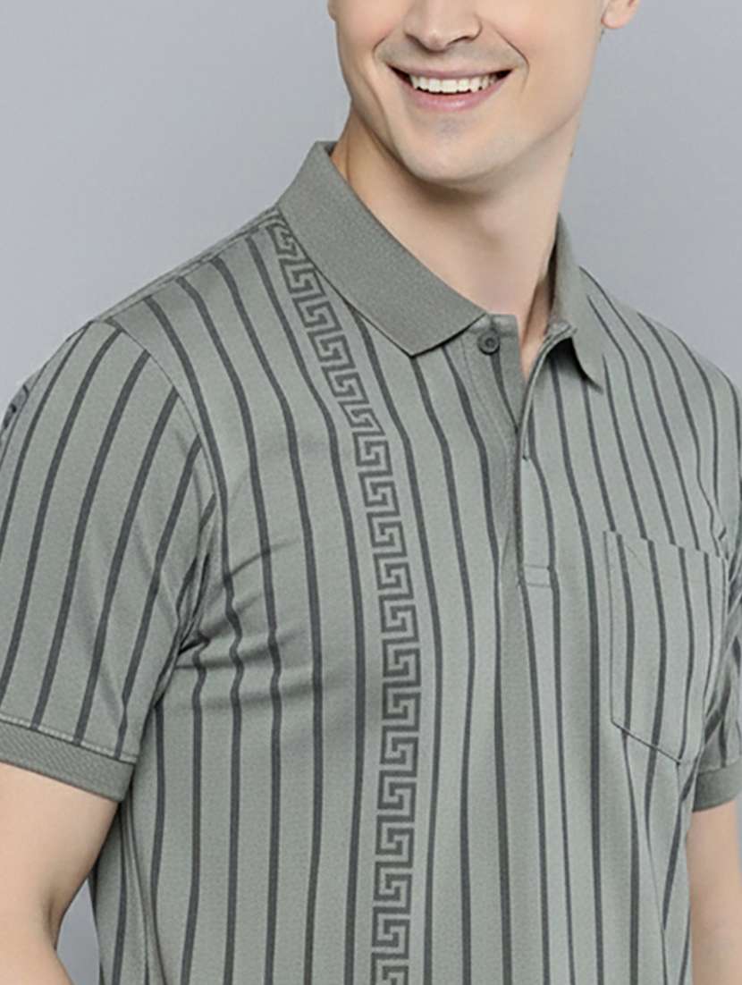 men striped short sleeve regular fit polo t-shirt - 22319854 -  Standard Image - 4