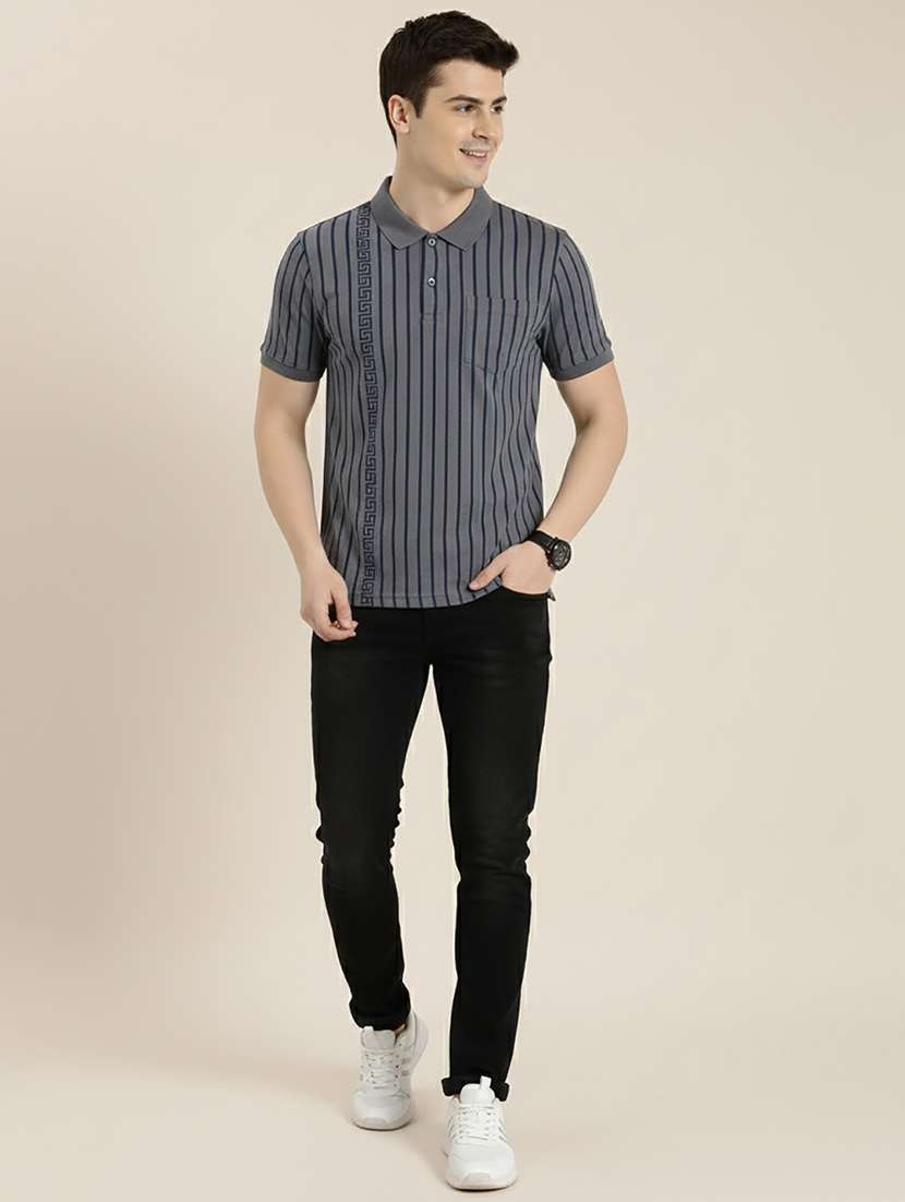 men striped short sleeve regular fit polo t-shirt - 22319856 -  Standard Image - 4