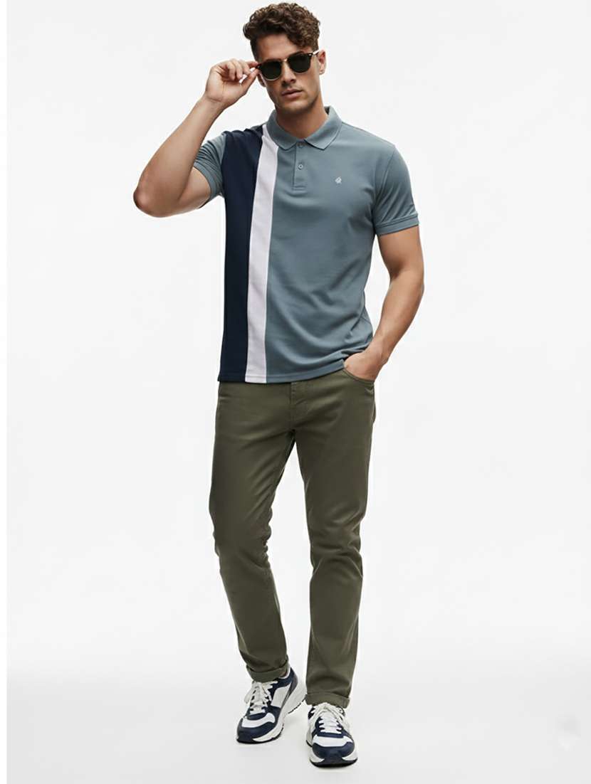 men color block short sleeve regular fit polo t-shirt - 22319866 -  Standard Image - 4