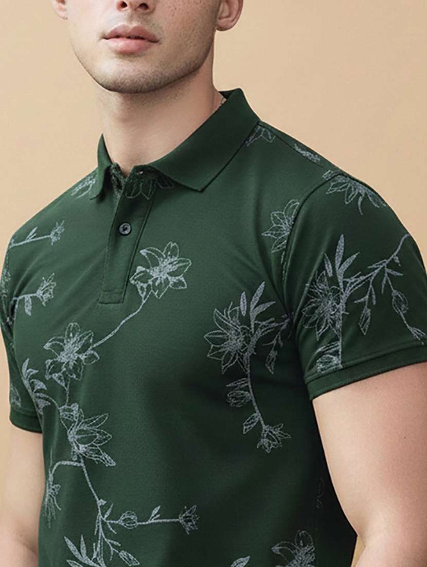 men printed short sleeve regular fit polo t-shirt - 22319899 -  Standard Image - 1