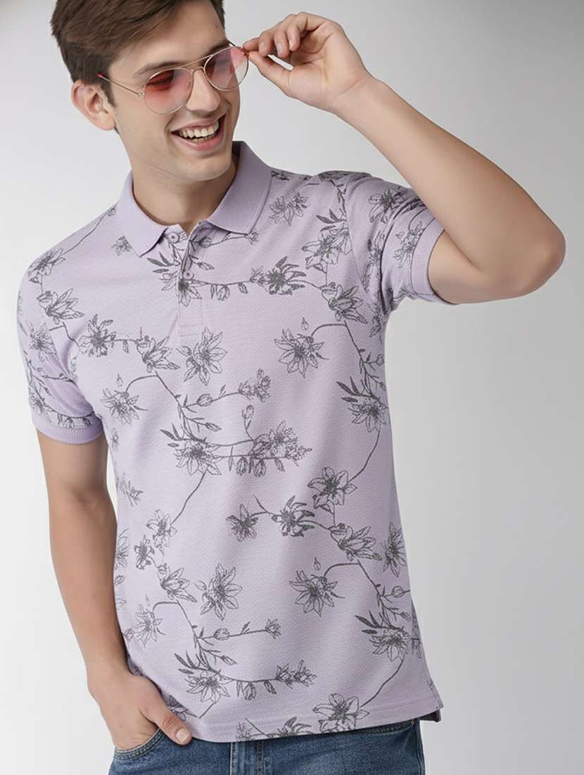 men printed short sleeve regular fit polo t-shirt - 22319933 -  Standard Image - 1