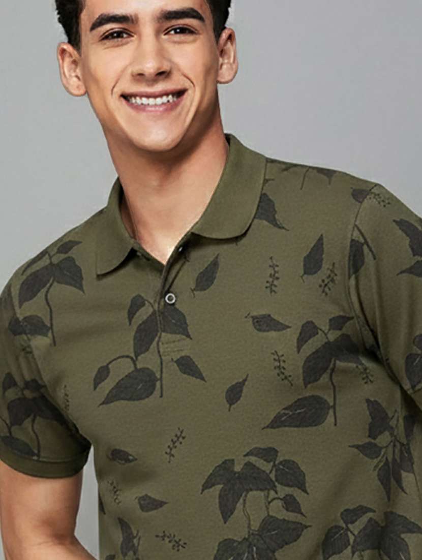 men printed short sleeve regular fit polo t-shirt - 22319935 -  Standard Image - 1