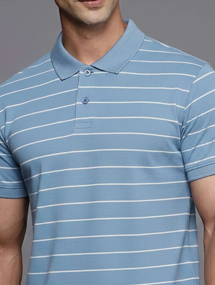 men striped short sleeve regular fit polo t-shirt - 22319951 -  Standard Image - 1