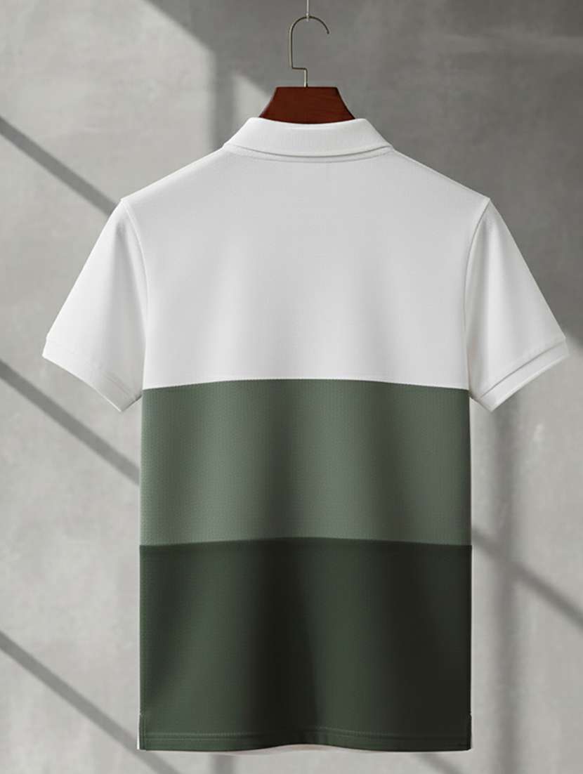 multi colored cotton blend color block tshirt - 22319968 -  Standard Image - 4