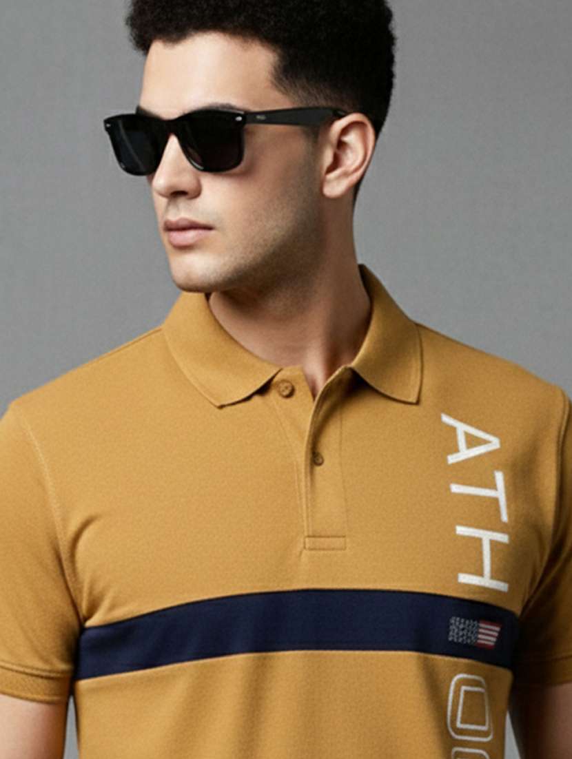 men printed short sleeve regular fit polo t-shirt - 22319976 -  Standard Image - 1