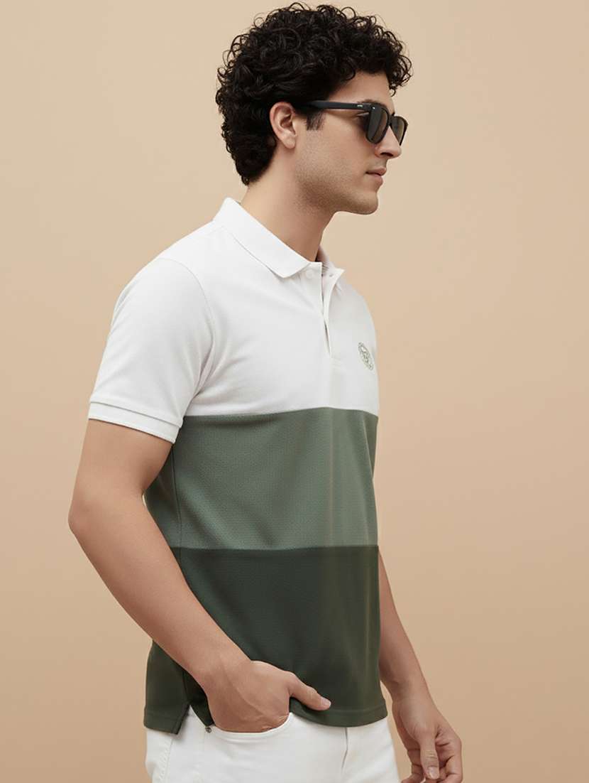 men color block short sleeve regular fit polo t-shirt - 22319987 -  Standard Image - 1