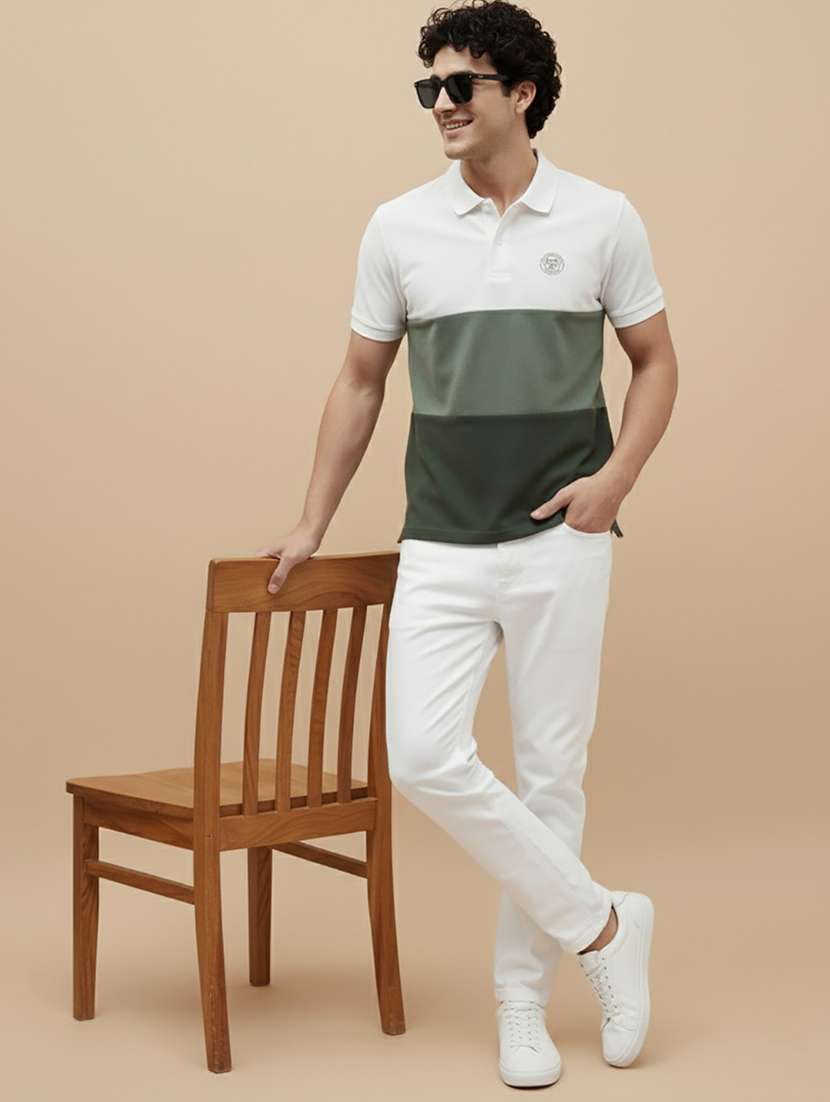 men color block short sleeve regular fit polo t-shirt - 22319987 -  Standard Image - 4