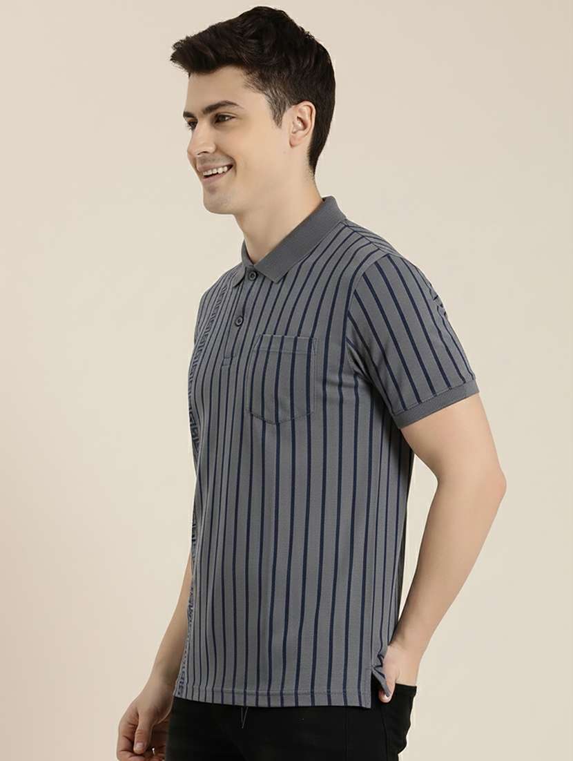 men striped short sleeve regular fit polo t-shirt - 22319990 -  Standard Image - 1