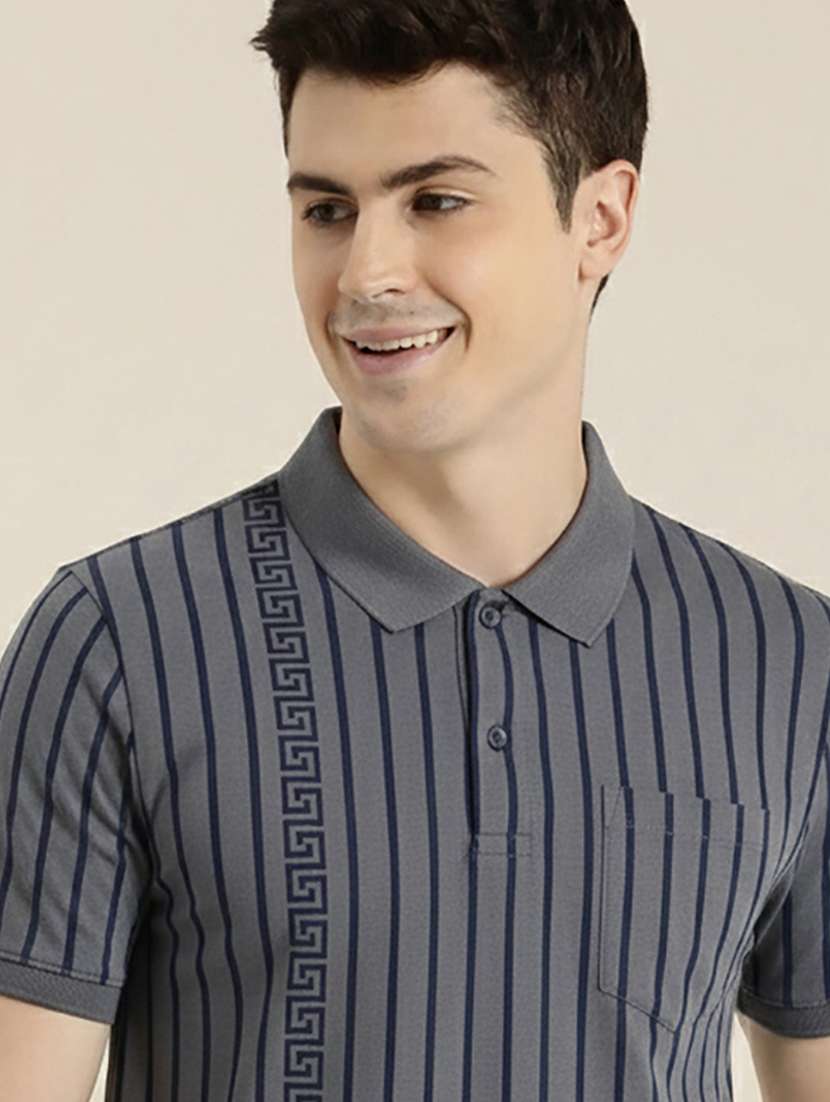 men striped short sleeve regular fit polo t-shirt - 22319990 -  Standard Image - 4