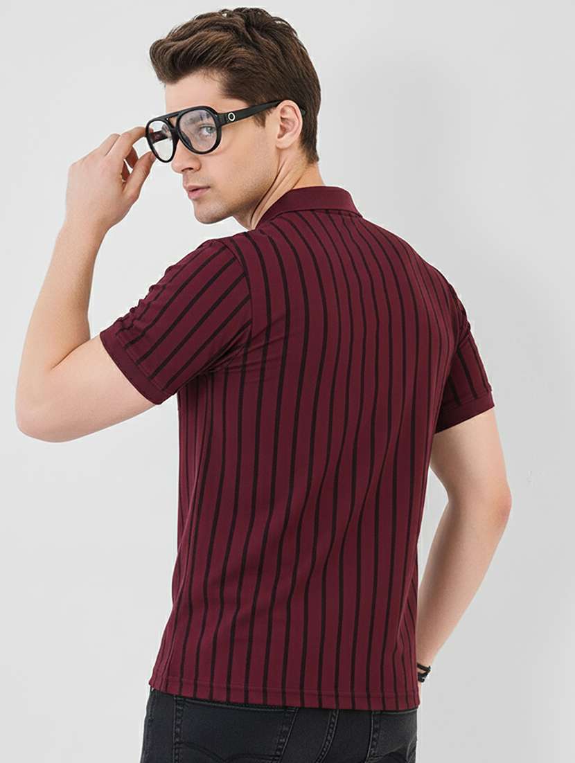 men striped short sleeve regular fit polo t-shirt - 22319992 -  Standard Image - 1