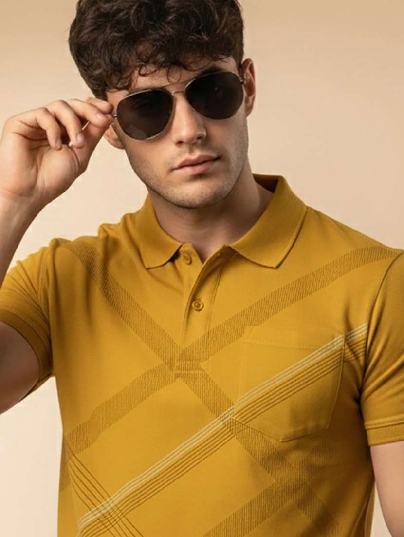 men printed short sleeve regular fit polo t-shirt - 22320003 -  Standard Image - 1