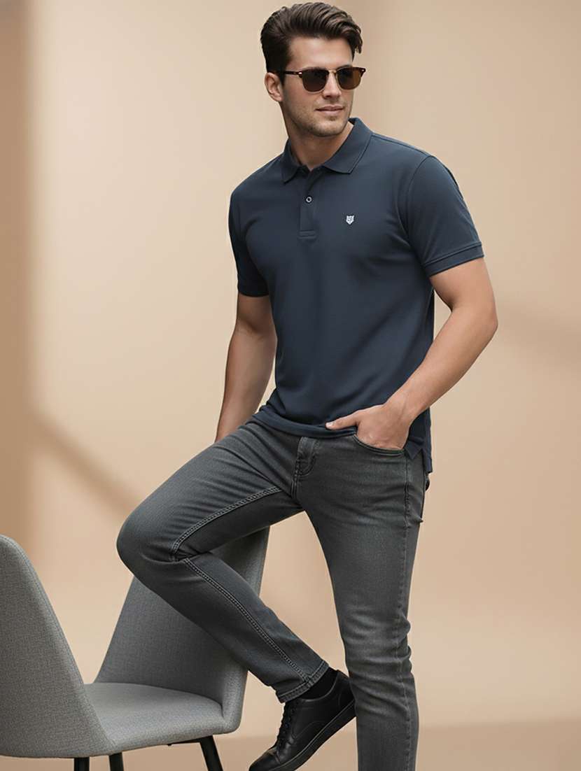 men solid short sleeve regular fit polo t-shirt - 22320024 -  Standard Image - 4