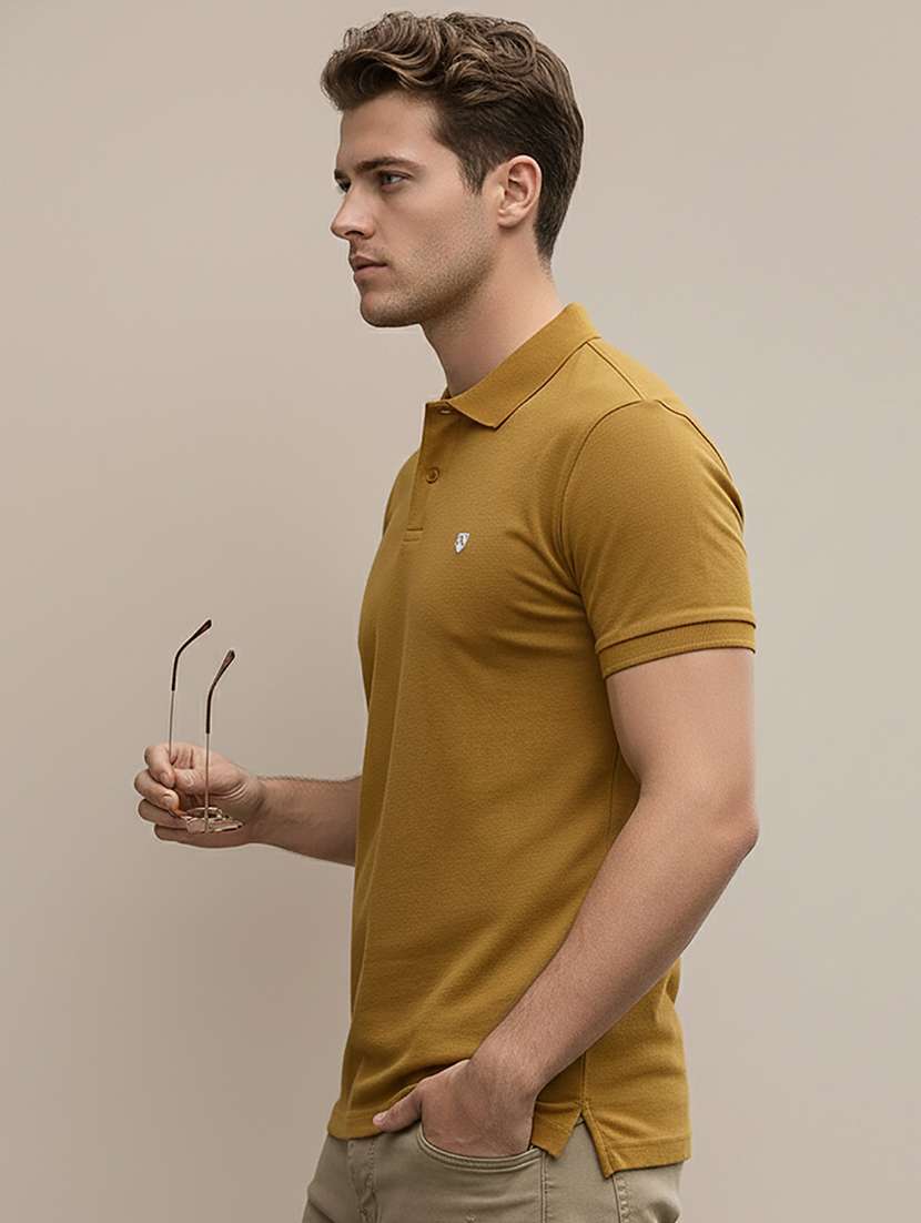 men solid short sleeve regular fit polo t-shirt - 22320058 -  Standard Image - 1