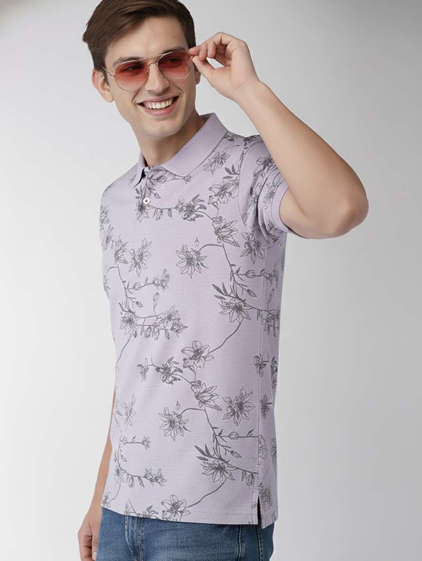 men printed short sleeve regular fit polo t-shirt - 22320069 -  Standard Image - 1