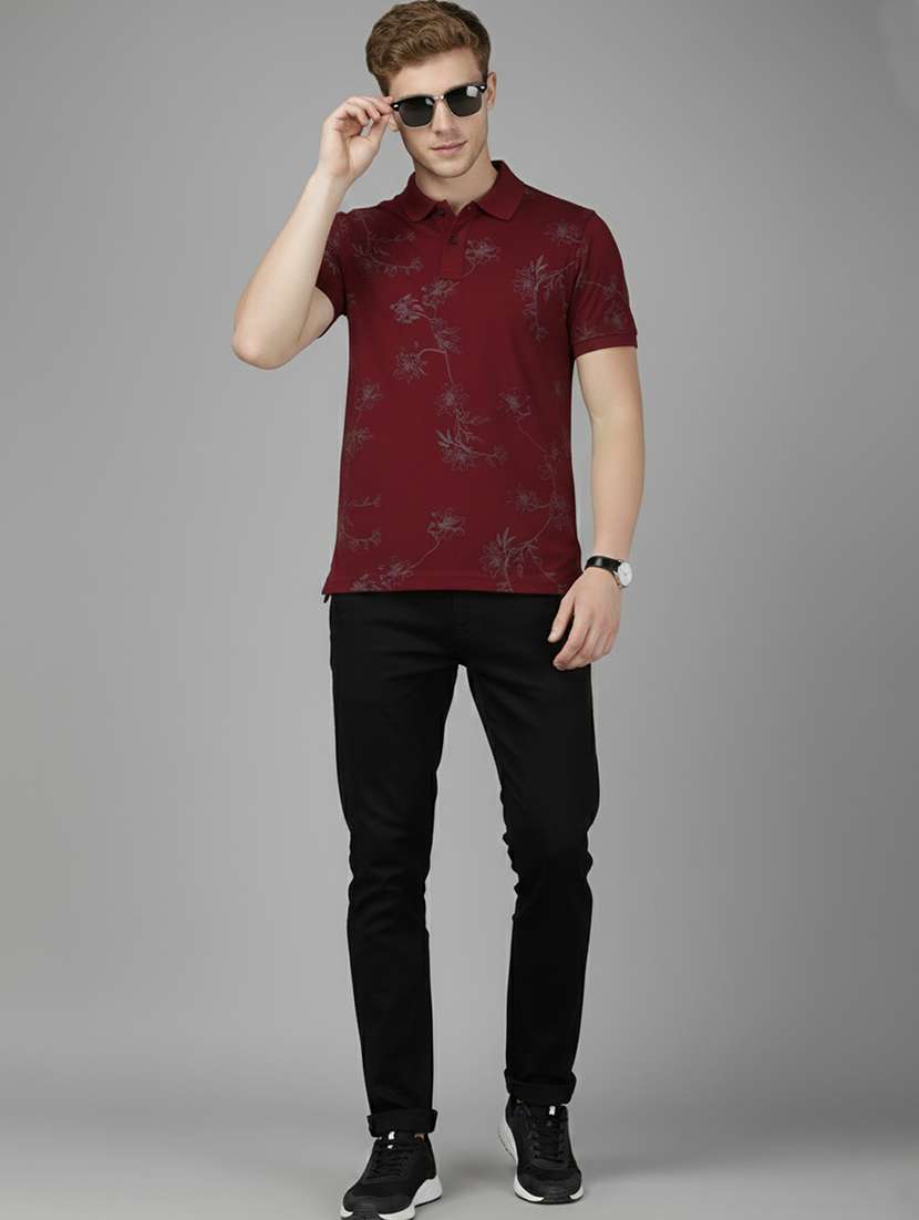 men printed short sleeve regular fit polo t-shirt - 22320090 -  Standard Image - 1