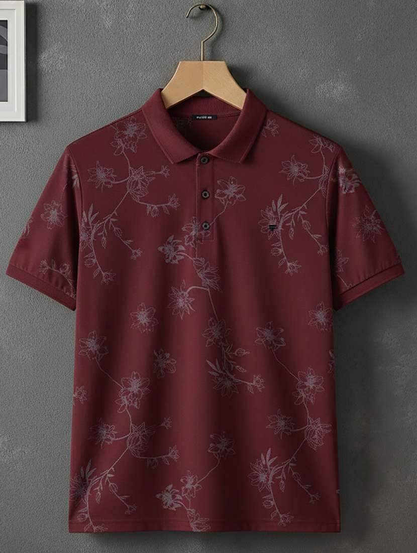 men printed short sleeve regular fit polo t-shirt - 22320090 -  Standard Image - 4