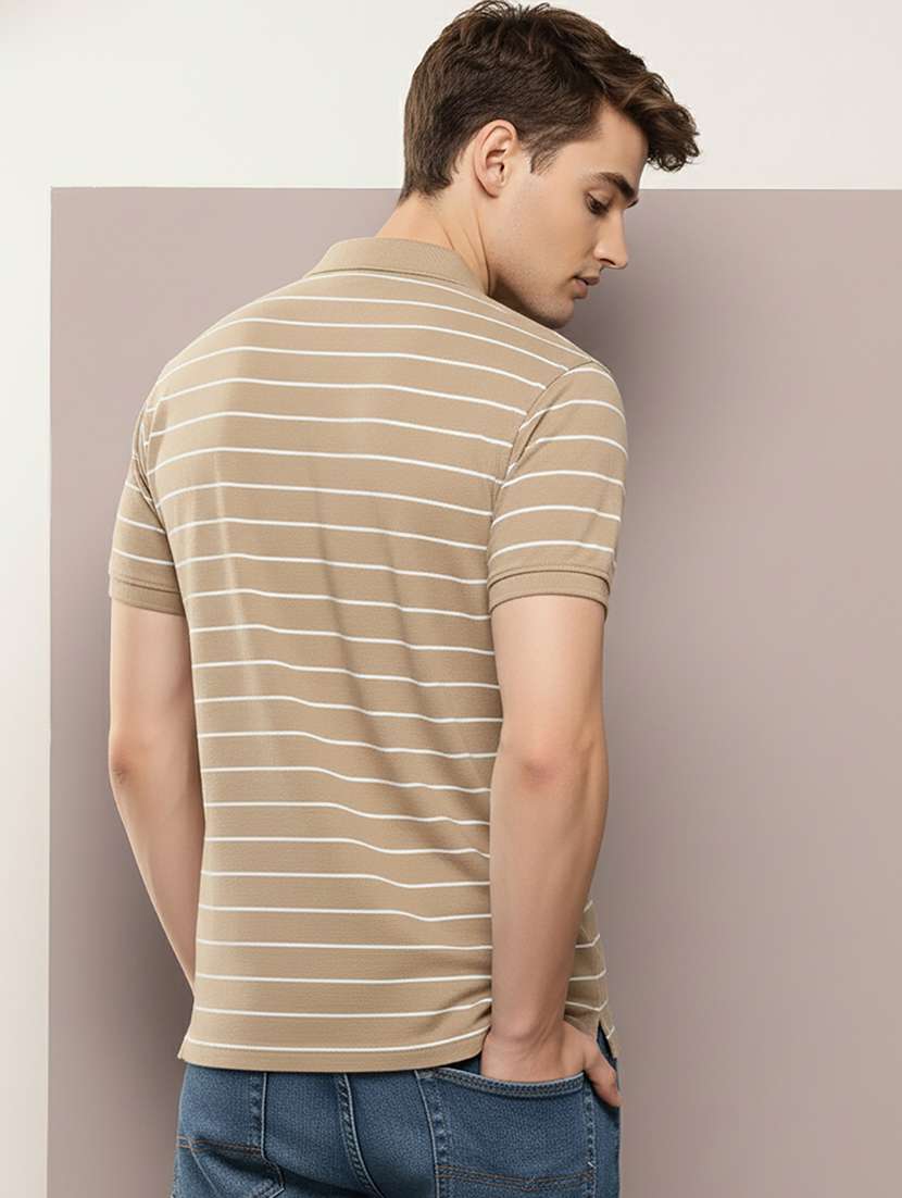 men striped short sleeve regular fit polo t-shirt - 22320103 -  Standard Image - 4