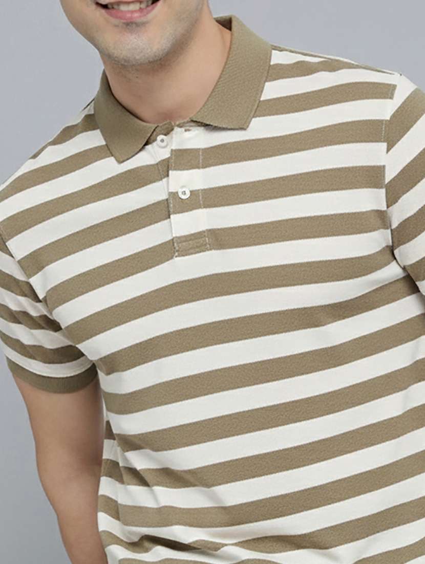 men striped short sleeve regular fit polo t-shirt - 22320113 -  Standard Image - 1
