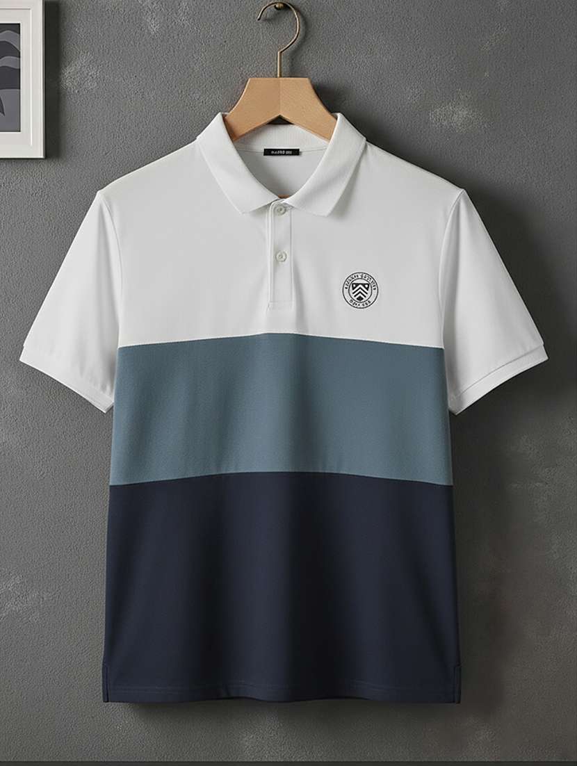 men color block short sleeve regular fit polo t-shirt - 22320137 -  Standard Image - 4