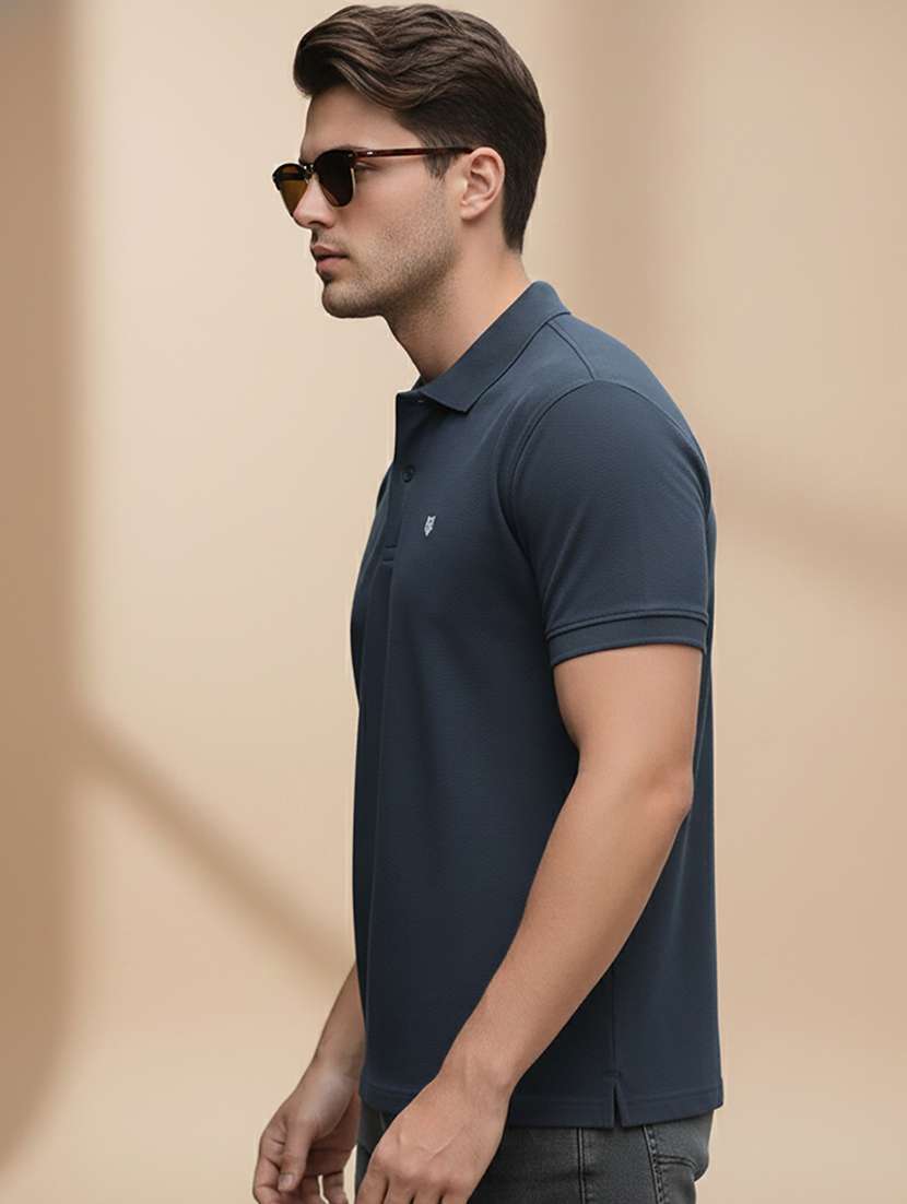 men solid short sleeve regular fit polo t-shirt - 22320166 -  Standard Image - 1