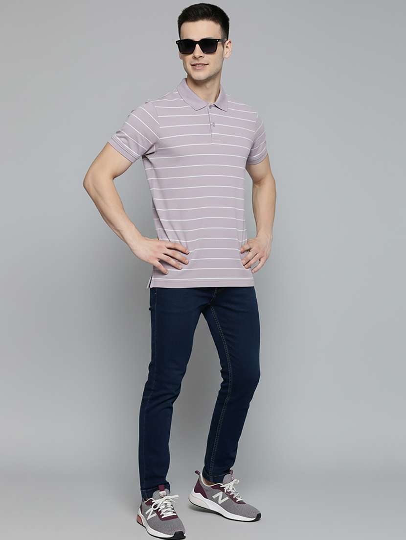 men striped short sleeve regular fit polo t-shirt - 22320206 -  Standard Image - 4