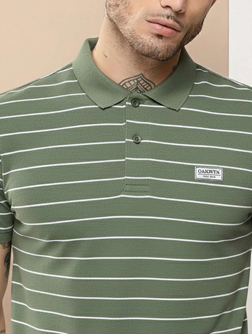 men striped short sleeve regular fit polo t-shirt - 22320207 -  Standard Image - 4