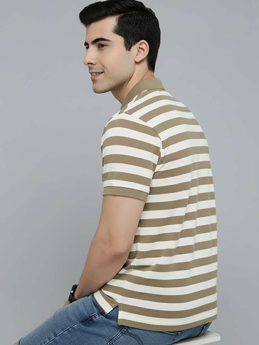 men striped short sleeve regular fit polo t-shirt - 22320210 -  Standard Image - 1
