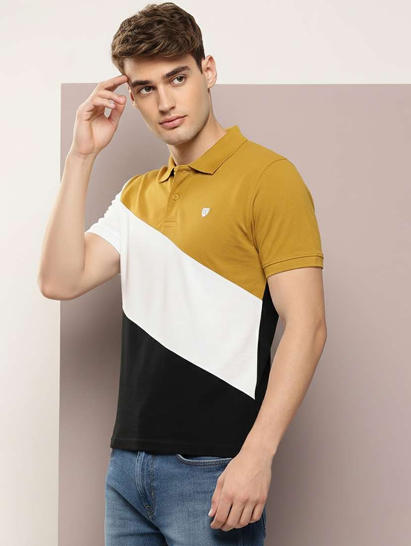 men color block short sleeve regular fit polo t-shirt - 22320214 -  Standard Image - 1